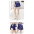 Women Yoga Shorts With Pocket Contrast Color Seamless Quick drying Sports Short Pants For Running Fitness Cycling blue XXL