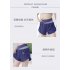 Women Yoga Shorts With Pocket Contrast Color Seamless Quick drying Sports Short Pants For Running Fitness Cycling blue XXL