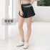 Women Yoga Shorts With Pocket Contrast Color Seamless Quick drying Sports Short Pants For Running Fitness Cycling blue XXL