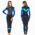 Women s 3MM Full Body Wetsuit Warm Neoprene Swimsuit Full Body Long Sleeves Sunsuit For Snorkeling Kayaking Navy blue 139 S