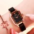 Women s Bling Starry Dial Analog Waterproof Quartz Wrist Watches for Student Casual Office  Silver shell black plate