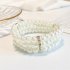 Women s Bracelet  Multi layer Rhinestone Faux Pearl Bracelet creamy white