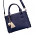 Women s Casual Handbag Solid Color PU Weave Edge Shoulder Bag with Tassel Pearl Pendant Ladies Tote Bag