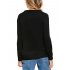 Women s Christmas Paillette Antlers Pullover Sweater Black M