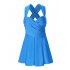 Women s Cross Back Shaping Body One Piece Swim Dress Swimsuit8Z09