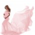 Women s Dress Off the shoulder Long Photography Chiffon Dress Pink free size