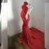 Women s Dress Off the shoulder Long Photography Chiffon Dress China red free size