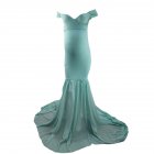 Women's Dress Off-the-shoulder Long Photography Chiffon Dress Duck Egg Green_free size