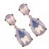 Women s Elegant Drop Diamonds String Dangle Earring Mid long Bridal Ear Studs