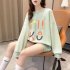 Women s Hoodie Spring and Autumn Thin Loose Pullover Long sleeve  Hooded Sweater Apricot  M