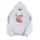 Women s Hoodies Autumn and Winter Printing Long sleeves Hooded Sweater white L