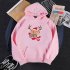 Women s Hoodies Autumn and Winter Printing Long sleeves Hooded Sweater Pink S