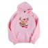 Women s Hoodies Autumn and Winter Printing Long sleeves Hooded Sweater Pink L