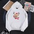 Women s Hoodies Autumn and Winter Printing Long sleeves Hooded Sweater black XL