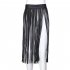 Women s Imitation Leather Fringe Tassel Skirt with Adjustable Waistband Belt Punk Adult Sex Game  black   L