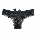Women s Lingerie G string Lace Sexy Thong Sheer Panties Style Transparent Panties black M