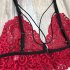 Women s Lingerie Plus Size Erotic Sexy Bikini Porno Lace Costume rose Red XL