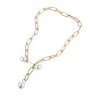 Women's Necklace All-match Adjustable Pearl Brooch Style Pendant Necklace Golden
