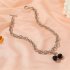 Women s Necklace Black Cherry Pendant Coarse Chain Clavicle Necklace 01 black