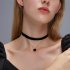 Women s Necklace Flannel Sexy Double layer Love heart Pendant Clavicle Chain black