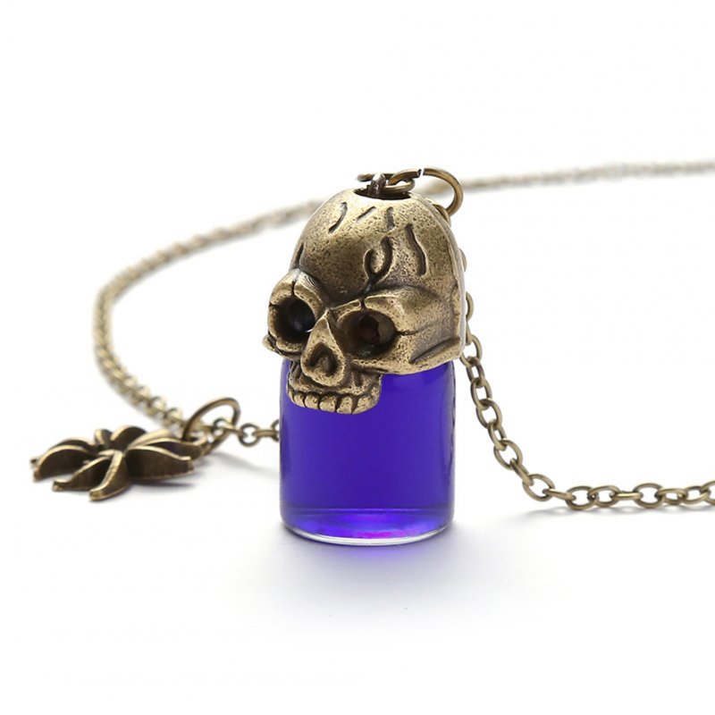 Women's Necklace Gothic Style Glass Bottle Pendant Gronze Necklace purple
