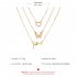 Women s Necklace Multi  Shapes Pendant Multilayer Combination Necklace Golden