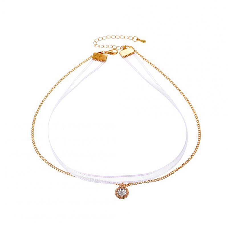 Women's Necklace Short Double-layer Mesh Golden Clavicle Chain Golden