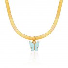 Women's Necklace Simple Style Butterfly-shape Clavicle Chain 04 blue