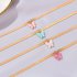Women s Necklace Simple Style Butterfly shape Clavicle Chain 01 white