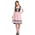 Women s Oktoberfest Holiday Three Piece Dress Suit Pleated Lace Trim Stitching Short Sleeve Dresses