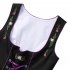 Women s Oktoberfest Plaid Mesh Stitching Embroidery A Line Formal Dresses Suit Purple XL