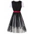 Women s Oktoberfest Plaid Mesh Stitching Embroidery A Line Formal Dresses Suit   Red 2XL