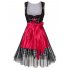 Women s Oktoberfest Plaid Mesh Stitching Embroidery A Line Formal Dresses Suit    Red 42