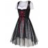 Women s Oktoberfest Plaid Mesh Stitching Embroidery A Line Formal Dresses Suit    Red 42