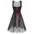 Women s Oktoberfest Plaid Mesh Stitching Embroidery A Line Formal Dresses Suit    Red 42