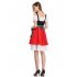 Women s Retro Color Block Stylish Cold Shoulder Ruched Midi Dress Suit