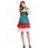 Women s Retro Color Block Stylish Cold Shoulder Ruched Midi Dress Suit