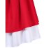 Women s Retro Color Block Stylish Cold Shoulder Pleated Dress Suit for Oktoberfest Color Block 36