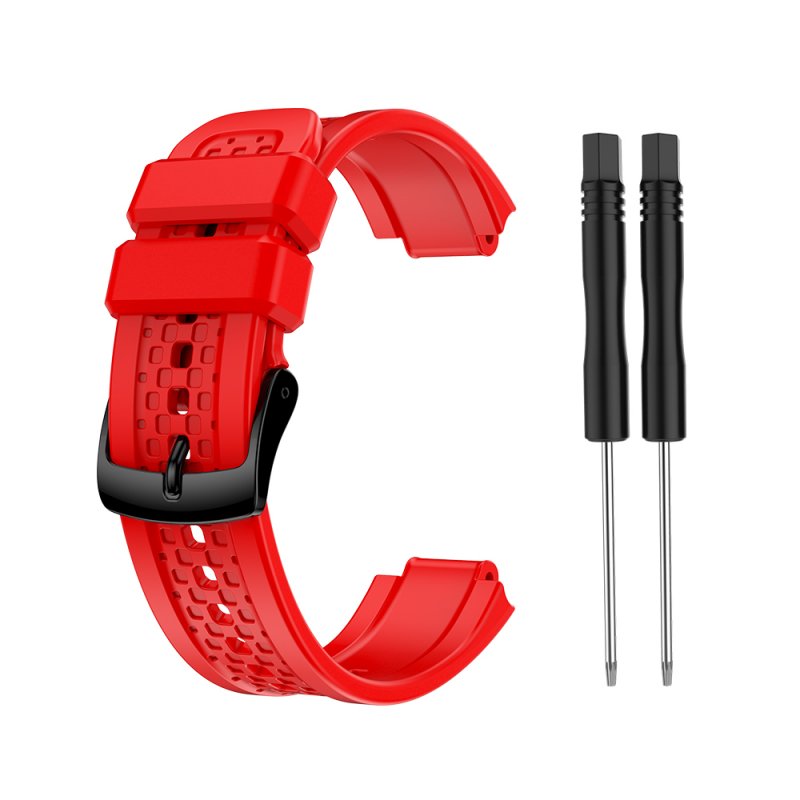 Women's Silicone Wristband Large Size Replacement Wristband for Garmin Forerunner 25 red
