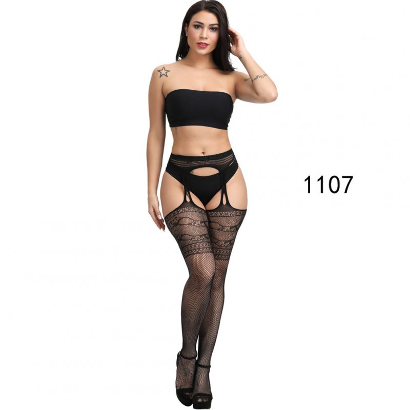 Women's Silk Stockings Lace Thigh High Stockings Hollow Mesh Lace Fishnet Stockings Pantyhose 1107