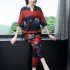 Women s Suit Autumn Casual Printing Elbow Sleeve Loose Top   Pants red L