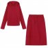 Women s Suit Autumn Winter Plus Size Casual Long sleeve Top   Dress red L