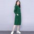 Women s Suit Autumn Winter Plus Size Casual Long sleeve Top   Dress green M