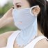 Women s Summer Flower Embroidery Wave Edge Sunscreen Ice Silk Mask Dustproof Mask Polka dot gray One size