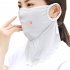 Women s Summer Flower Embroidery Wave Edge Sunscreen Ice Silk Mask Dustproof Mask Polka dot gray One size