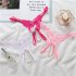 Women s  Thong Lace Embroidery Transparent Underpants With  Pearl Massager