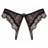 Women s Thong Lace Open File Flower  Low waist  Sexy Solid Color T back black free size