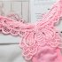 Women s  Thong Lace  Sexy Embroidered  Flower Transparent Hollow Low waist Underpants Pink free size