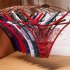 Women s  Thong Net Yarn Seamless  Embroidery Transparent  Low waist  Sexy  Ultra thin T pants red