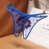 Women s Underpants Flower Pattern Transparent Net Yarn Embroidery Sexy  Low waist  Thong Pink free size